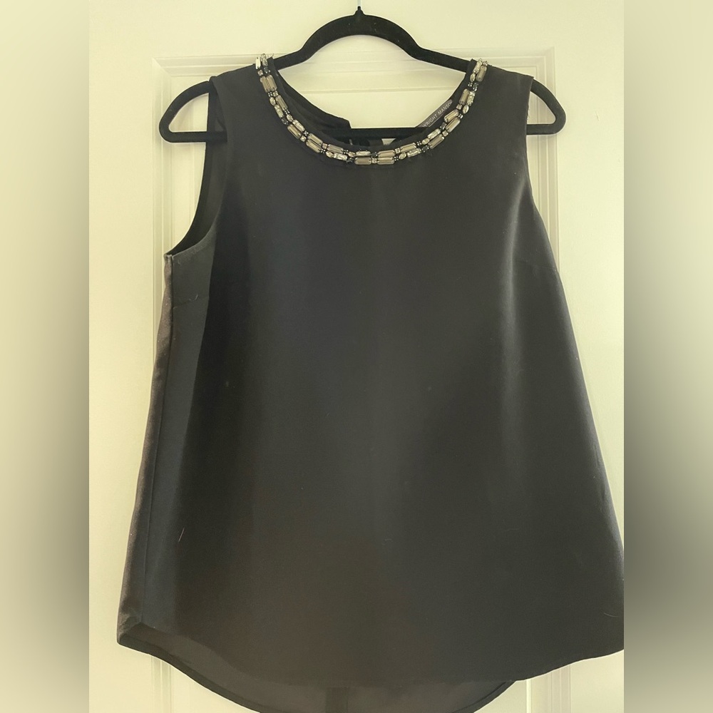 Fenn Wright Manson Black Sleeveless Beaded Neckline Camisole